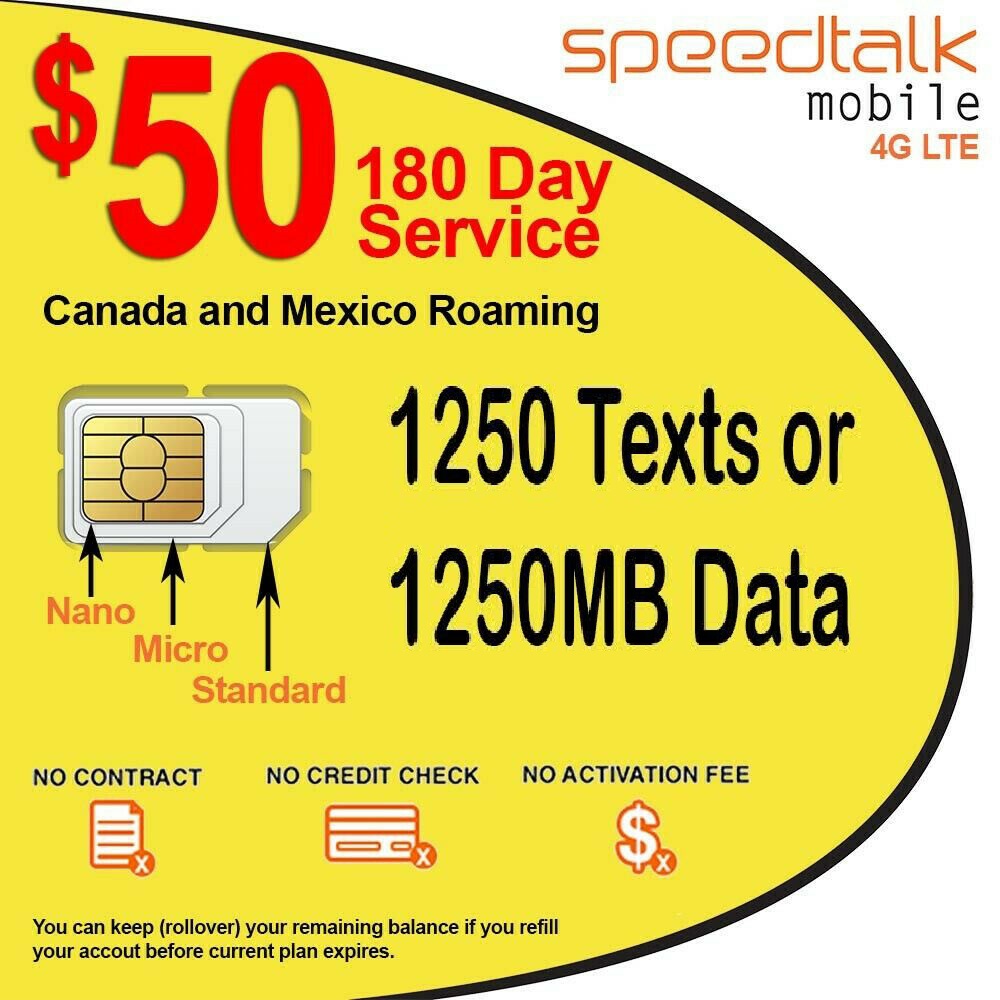 $50  Rollover prepaid SIM Card for Senior, Kids, Pet GPS Trackers, Smartwatches, Smart Phones Plan
