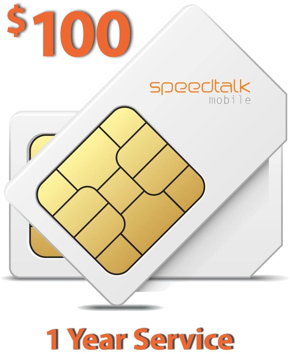 $100 Speedtalk Prepaid SIM Card for 5G 4G LTE GPS Tracker, Smartwatch for Kids, Pet, Senior, Child, Car