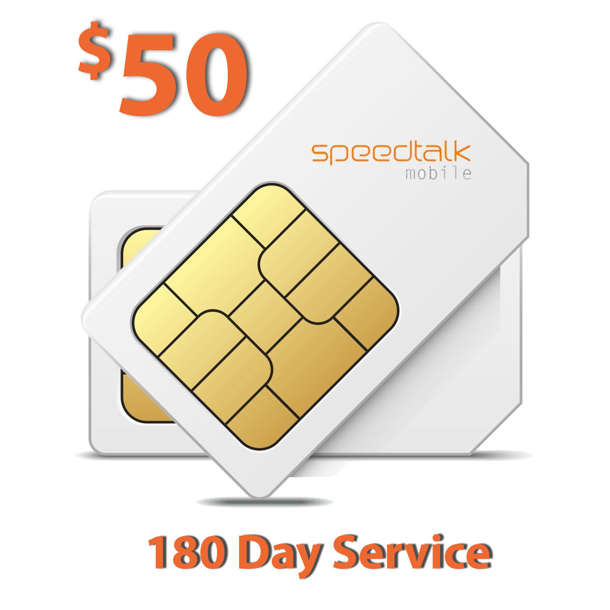 $50 Speedtalk Prepaid SIM Card for 5G 4G LTE GPS Tracker, Smartwatch for Kids, Pet, Senior, Child, Car