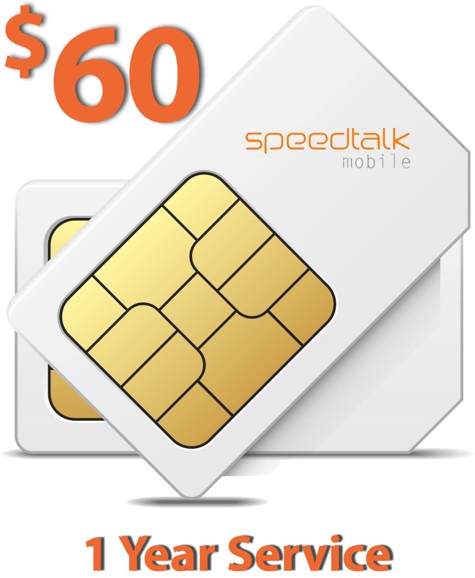 $5 Speedtalk Prepaid SIM Card for 5G 4G LTE GPS Tracker, Smartwatch for Kids, Pet, Senior, Child, Car