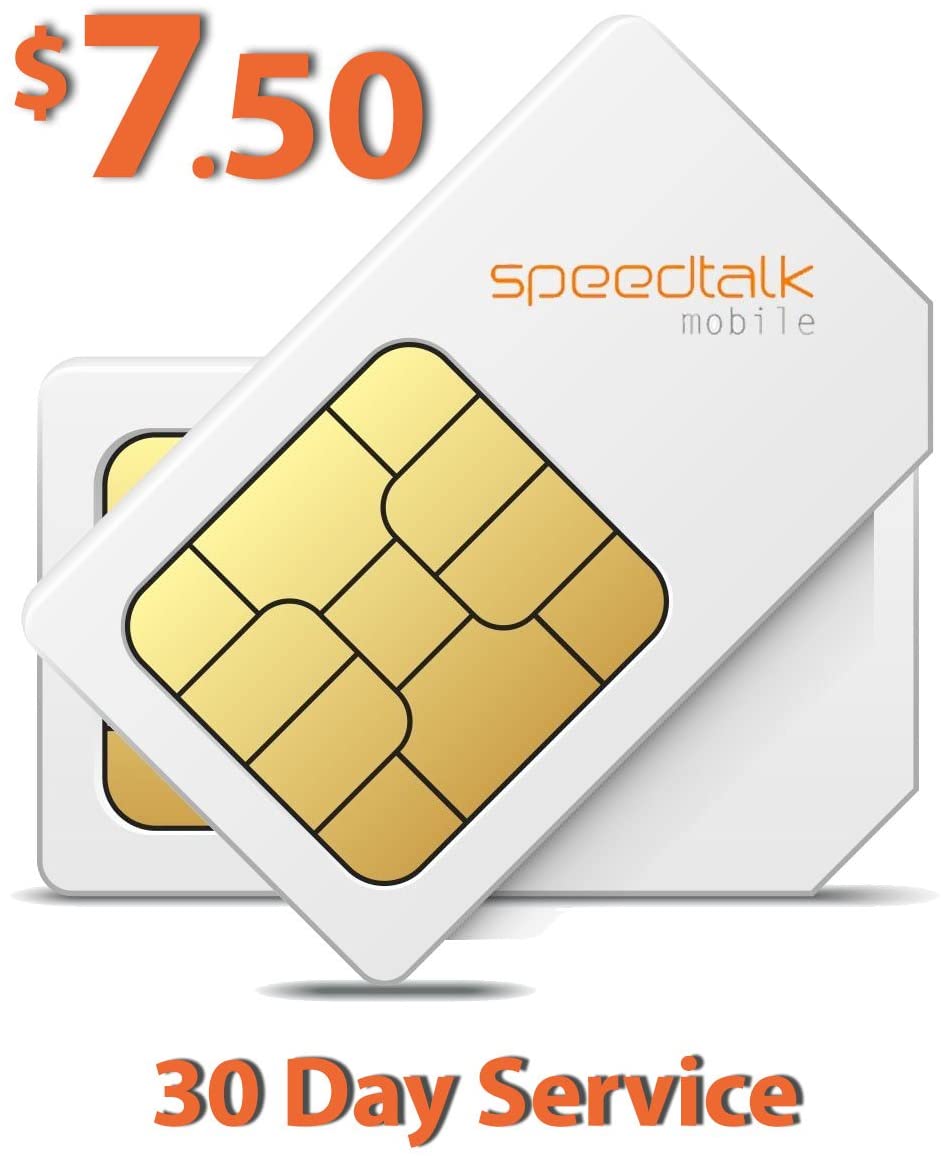 $7.5 Speedtalk Prepaid 5G 4G LTE GPS Tracker SIM Card for  Smartwatch for Kids, Pet, Senior, Child, Car